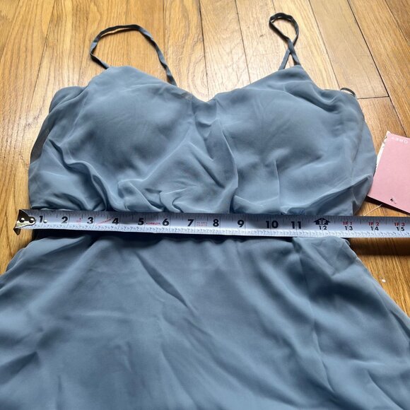 Birdy Grey Size S NEW Gwennie Chiffon Dusty Blue Maxi Bridesmaid Dress - Picture 8 of 16